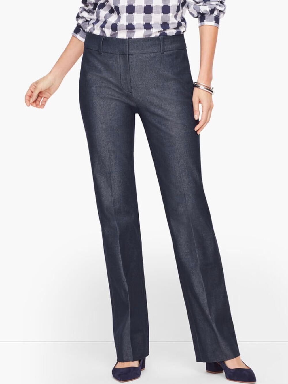 Talbots Womens 6 Blue Newport Lightweight Mid Rise Work Casual Pants Office